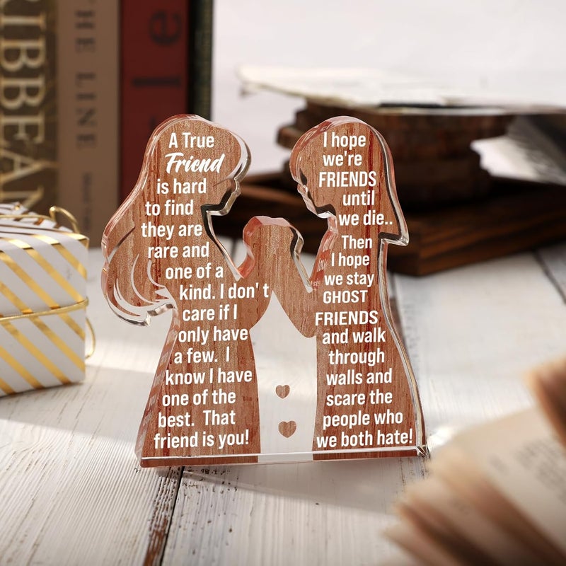 LuoHere Friend Birthday Gifts for Women Friendship Best Friend Valentines Ideas Soul Sister Female Bestie BFF, Mothers Day Christmas Unique Gifts Friends Forever Inspirational Cheer up Thank You Friend Plaque - Image 5